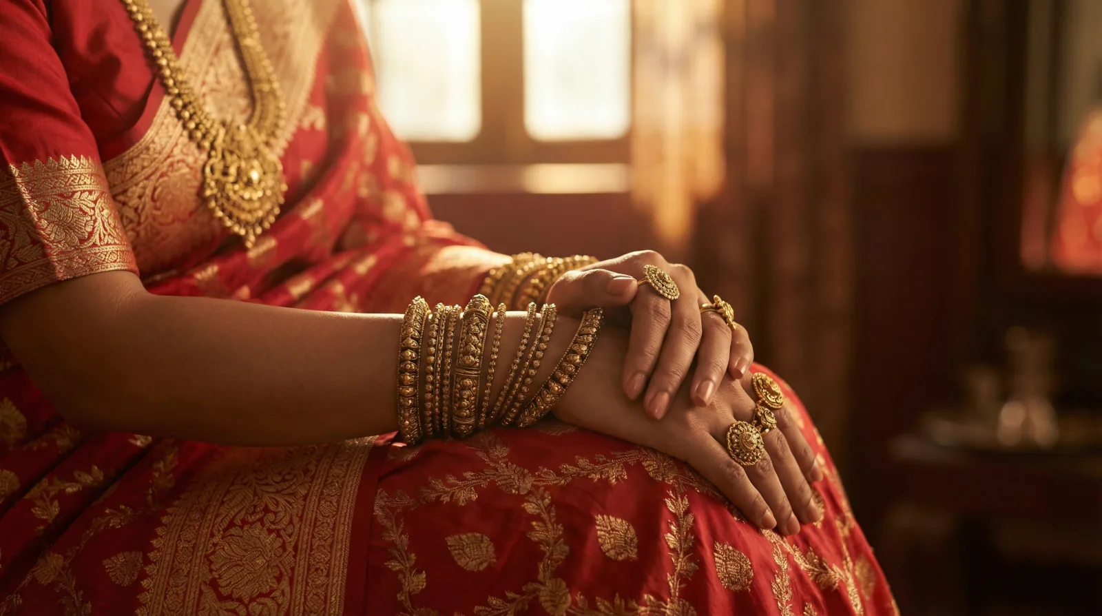 Bridal jewellery on display